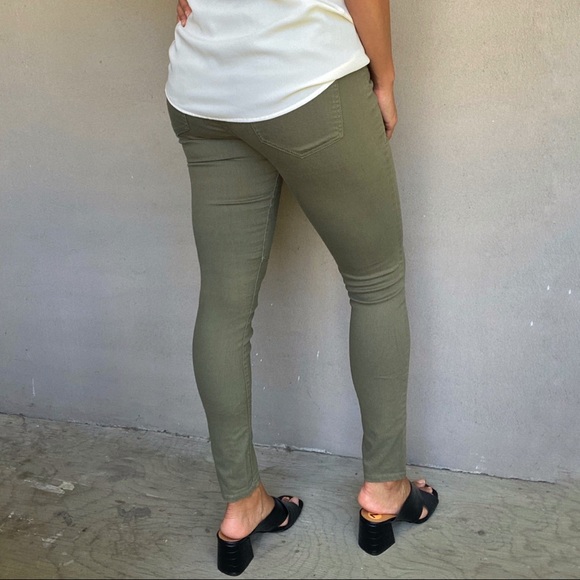 Khaki Green Skinny Cargo Pants - Picture 2 of 5